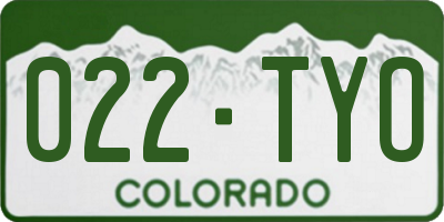 CO license plate 022TYO