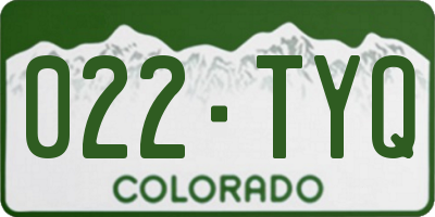 CO license plate 022TYQ