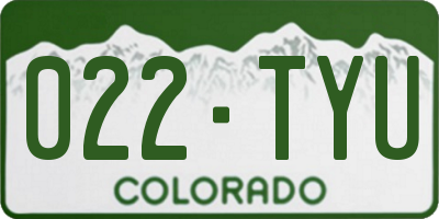 CO license plate 022TYU