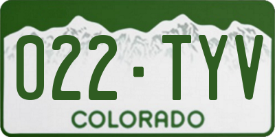 CO license plate 022TYV