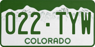 CO license plate 022TYW