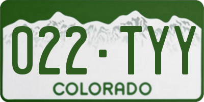 CO license plate 022TYY