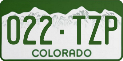 CO license plate 022TZP