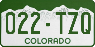 CO license plate 022TZQ