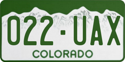 CO license plate 022UAX