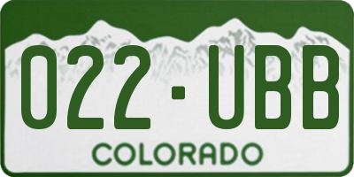 CO license plate 022UBB