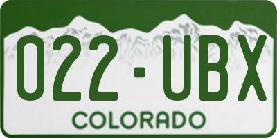 CO license plate 022UBX