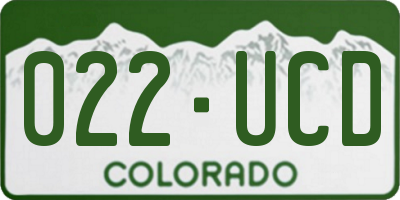 CO license plate 022UCD