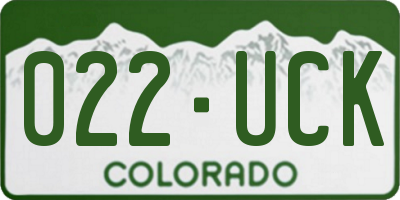 CO license plate 022UCK