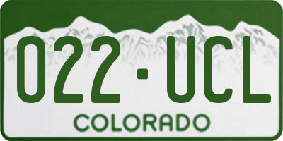 CO license plate 022UCL