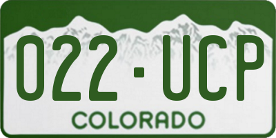 CO license plate 022UCP