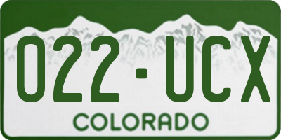 CO license plate 022UCX