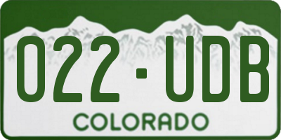 CO license plate 022UDB