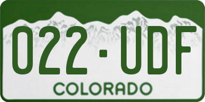 CO license plate 022UDF