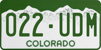 CO license plate 022UDM