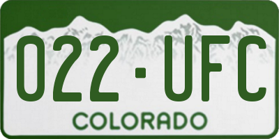 CO license plate 022UFC
