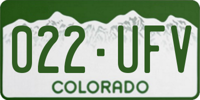 CO license plate 022UFV