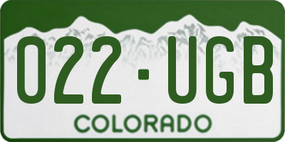CO license plate 022UGB