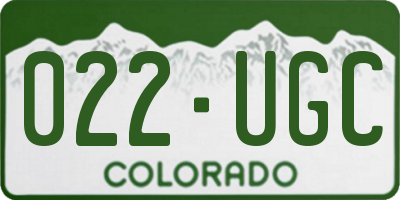 CO license plate 022UGC