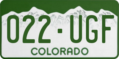 CO license plate 022UGF