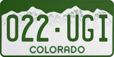 CO license plate 022UGI