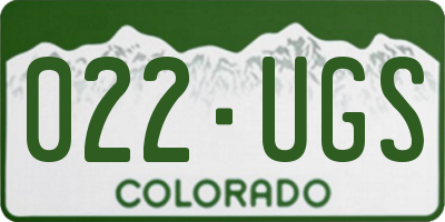 CO license plate 022UGS
