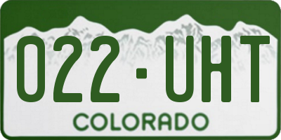 CO license plate 022UHT