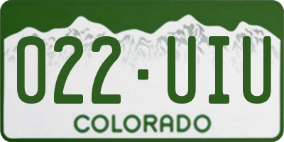 CO license plate 022UIU