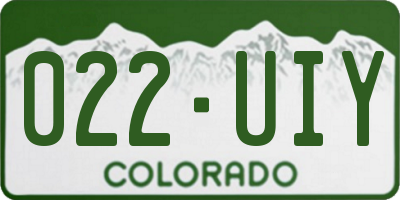 CO license plate 022UIY