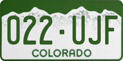 CO license plate 022UJF