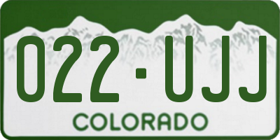 CO license plate 022UJJ