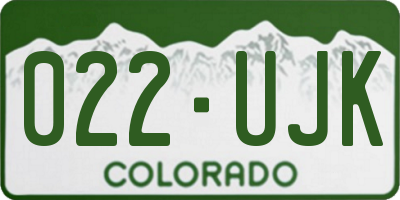 CO license plate 022UJK