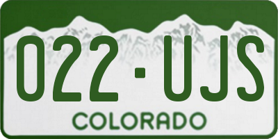 CO license plate 022UJS