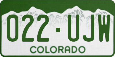 CO license plate 022UJW