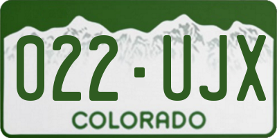 CO license plate 022UJX