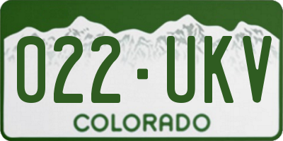 CO license plate 022UKV