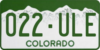 CO license plate 022ULE