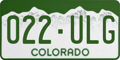 CO license plate 022ULG