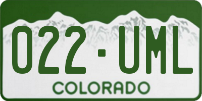 CO license plate 022UML