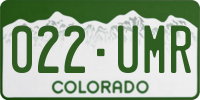 CO license plate 022UMR
