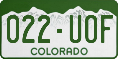 CO license plate 022UOF