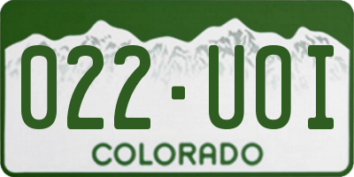 CO license plate 022UOI