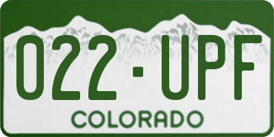 CO license plate 022UPF