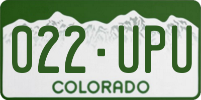 CO license plate 022UPU
