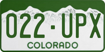 CO license plate 022UPX