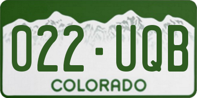CO license plate 022UQB