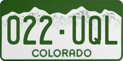 CO license plate 022UQL