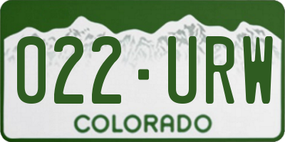 CO license plate 022URW