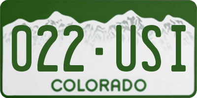 CO license plate 022USI