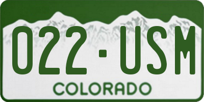CO license plate 022USM